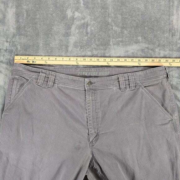 Duluth Flex Fire Hose Pants Mens 44x30 Gray Canvas Outdoor Relaxed Workwear - Picture 8 of 10